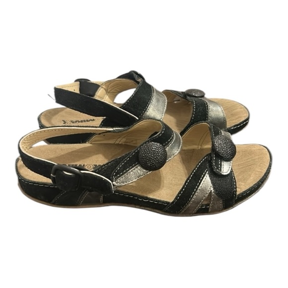 Romika Black & Silver Leather Comfort Walking Strappy Sandals EU Size 38 - Picture 1 of 16